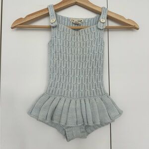 Misha And Puff Light Blue Knit Bodysuit